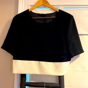 Black Halo crop top/ high waisted suit